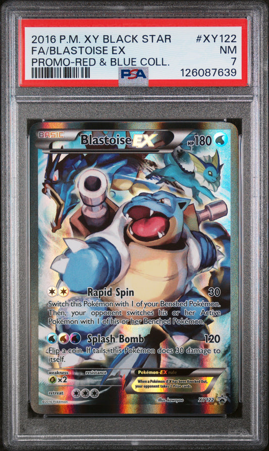 2016 Pokemon Xy Black Star Promo-Red & Blue Coll. Fa/Blastoise Ex 7 PSA #XY122