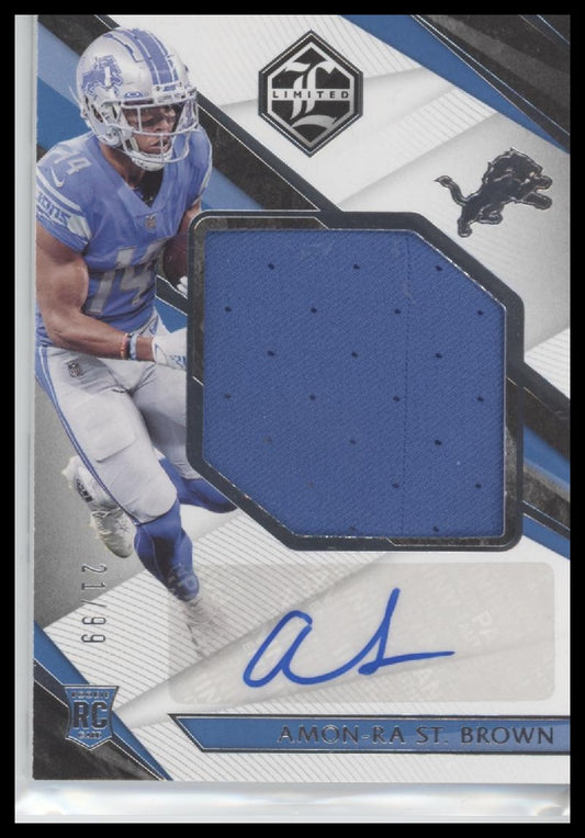 2021 Panini Limited Amon-Ra St. Brown Rookie #/99 Patch & Auto #170