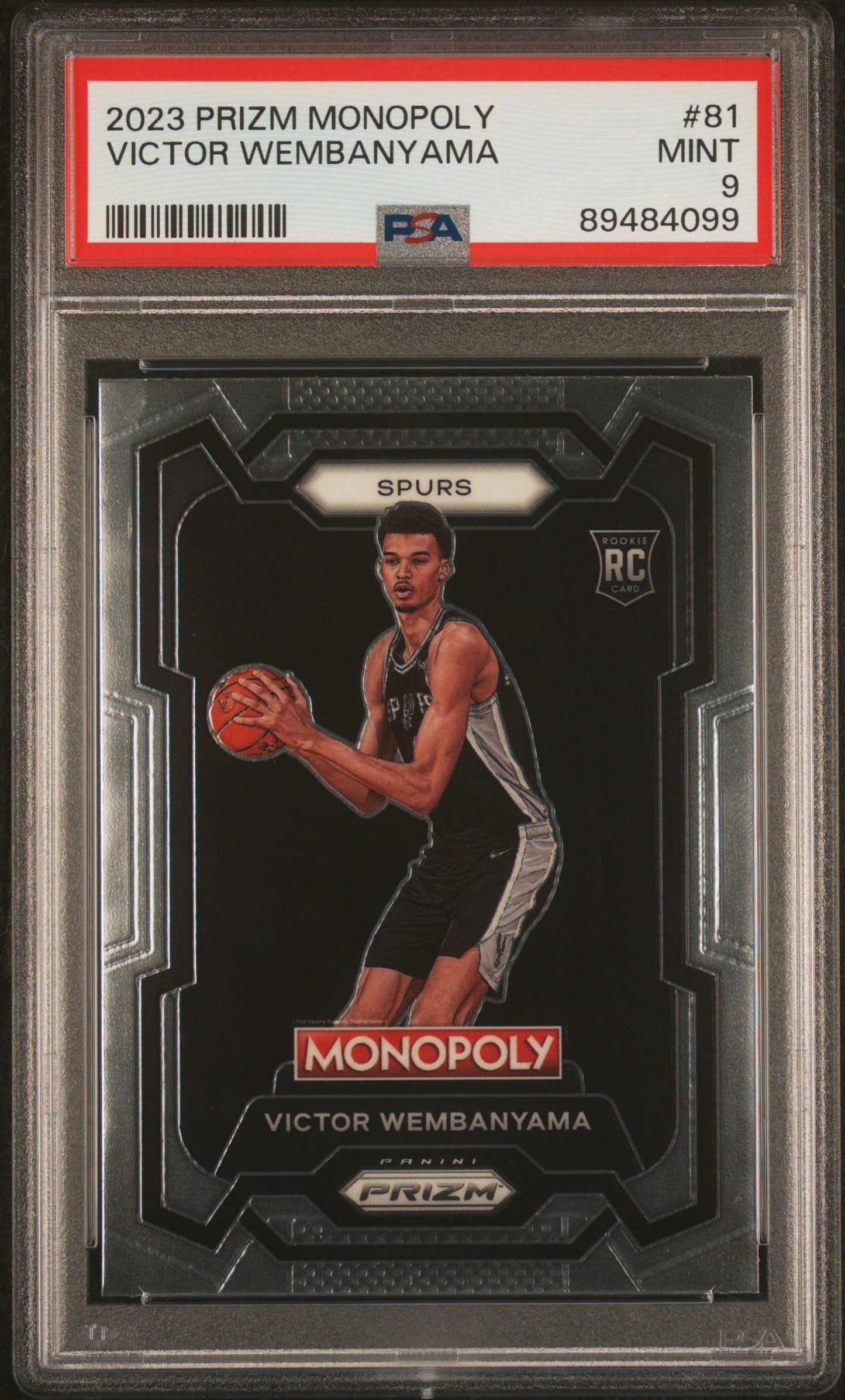 2023 Panini Prizm Monopoly Victor Wembanyama 9 PSA #81