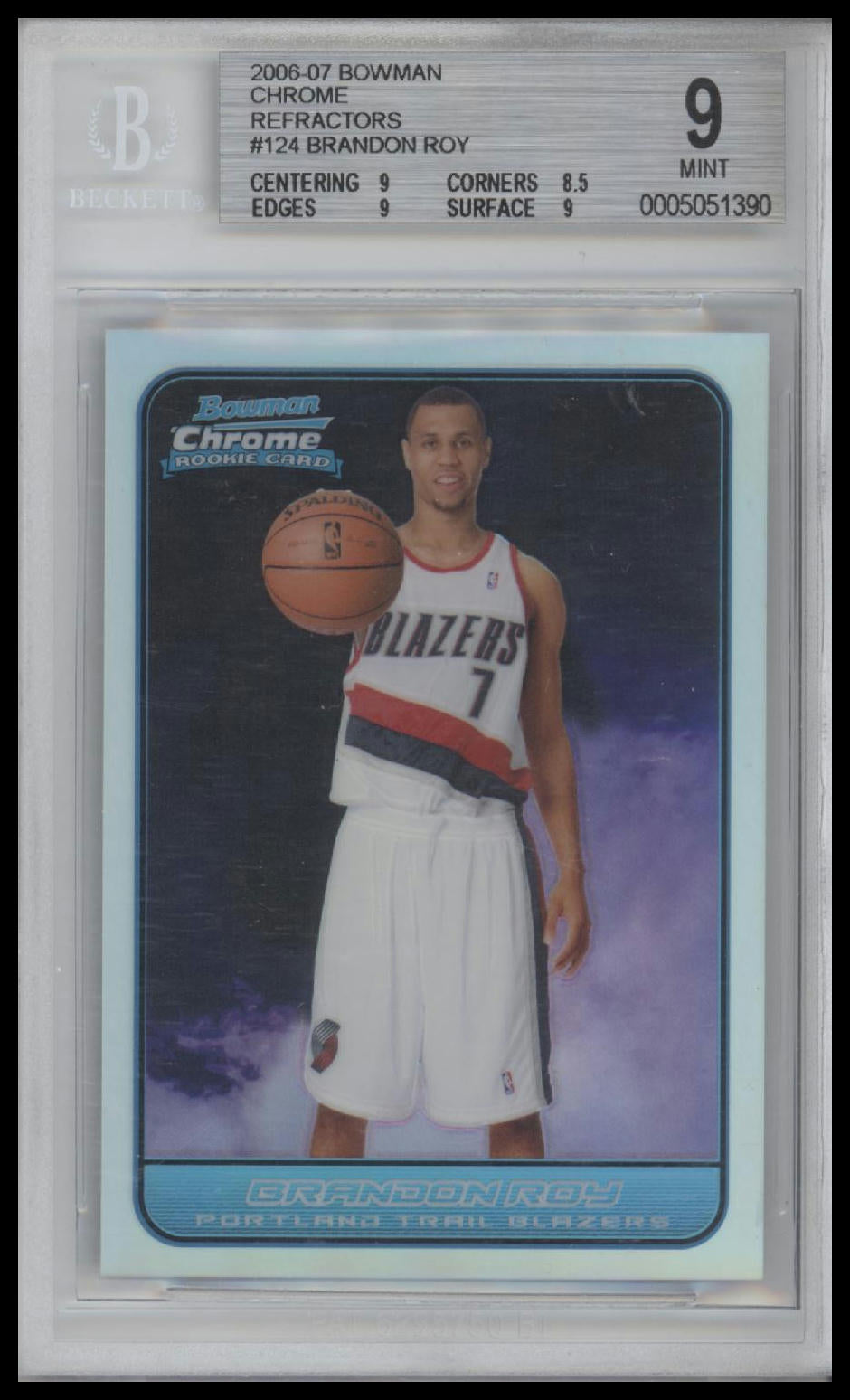 2006-07 Bowman Chrome Refractors Brandon Roy 9.0 BGS #124