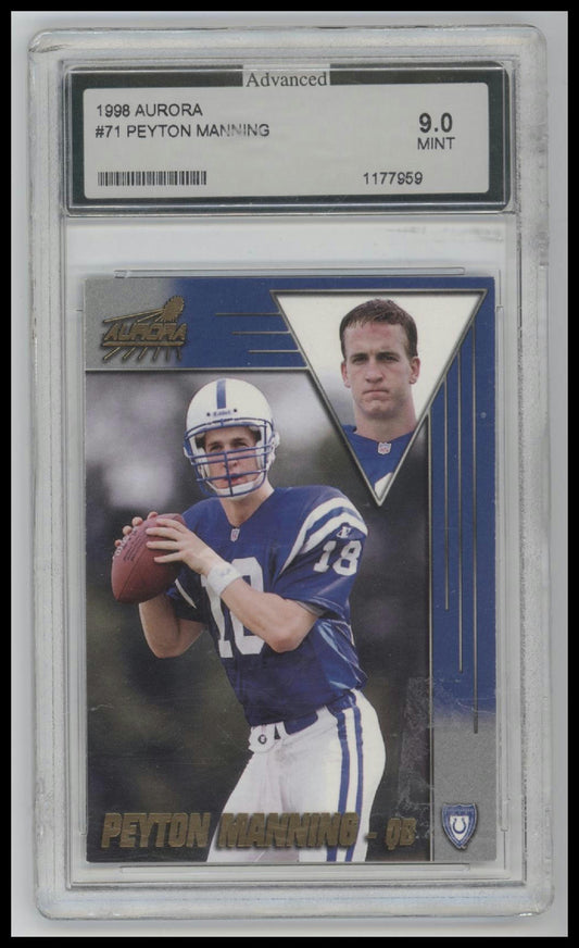 1998 Aurora Peyton Manning Rookie #71 Advanced #9