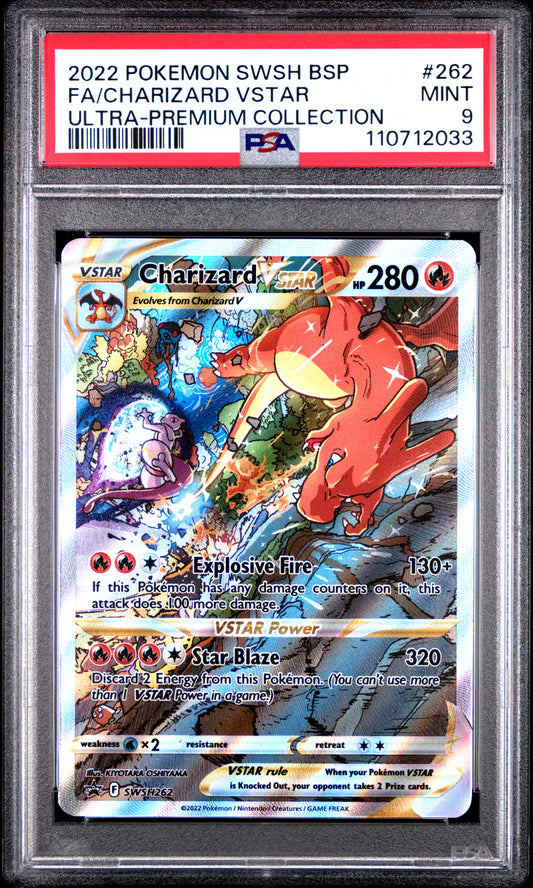 2022 Swsh Black Star Promo Ultra-Premium Collect Fa/Charizard Vstar 9 PSA #262