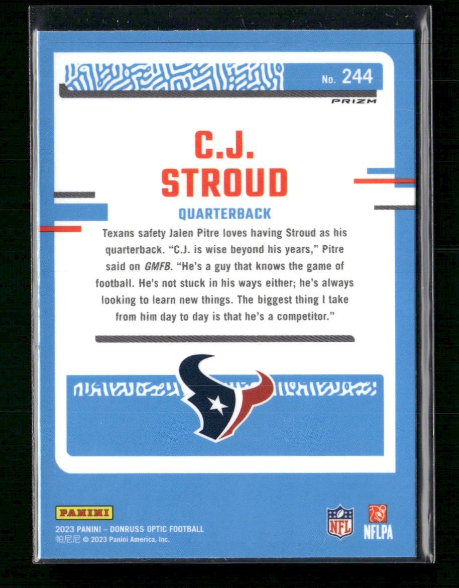 2023 Donruss Optic Blue Hyper C.J. Stroud Rookie #244