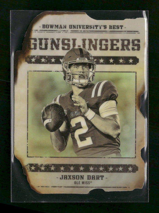 2022-23 Bowman's Best University Gunslingers & B Die Cut Jaxson Dart #GB-12