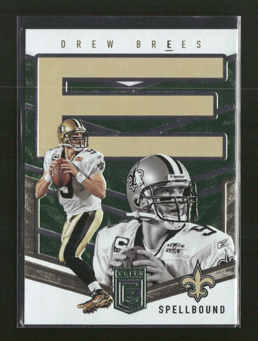 2018 Donruss Elite Spellbound Green Drew Brees #SB-DB3