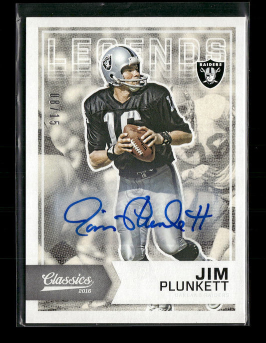 2016 Panini Classics Significant Signatures Jim Plunkett #/15  #107