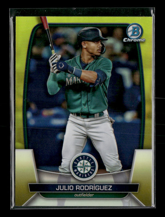 2023 Bowman Chrome Yellow Refractor Julio Rodríguez #/75 #81
