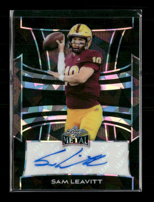 2025 Leaf Metal Pulsar Black Autographs Sam Leavitt #/2 #BA-SL1
