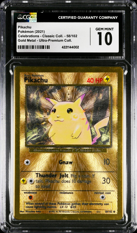 2021 Celebrations - Classic Coll. Pikachu 10 CGC #58/102