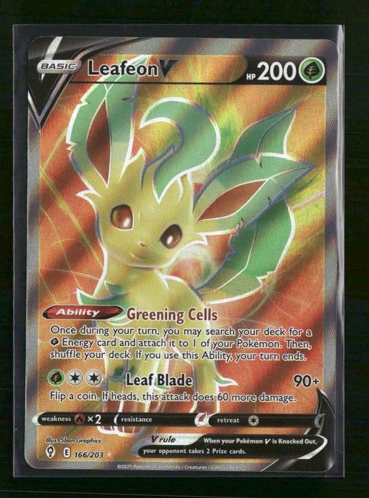 SWSH07: Evolving Skies Leafeon V (Full Art) #166/203