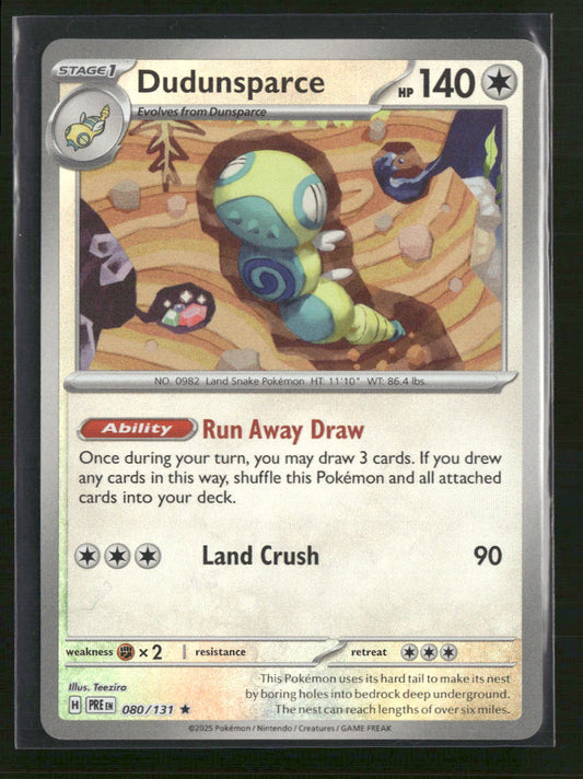 SV: Prismatic Evolutions Dudunsparce (Master Ball Pattern) #080/131
