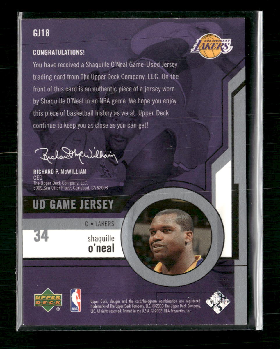 Shaquille O'Neal 2003-04 Upper Deck UD Game Jerseys #GJ18