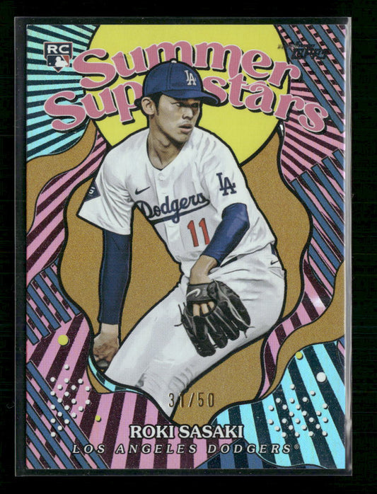 Roki Sasaki 2025 #SS-41 Topps Summer Superstars Gold #/50