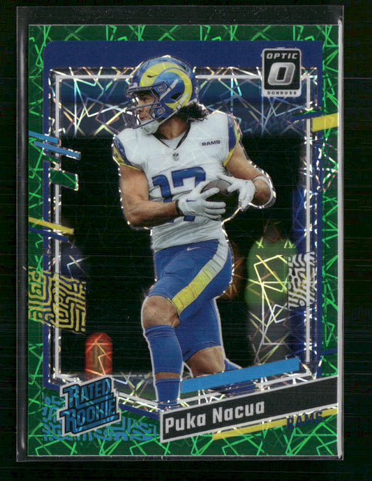 Puka Nacua 2023 #238 Donruss Optic Green Lazer Rookie