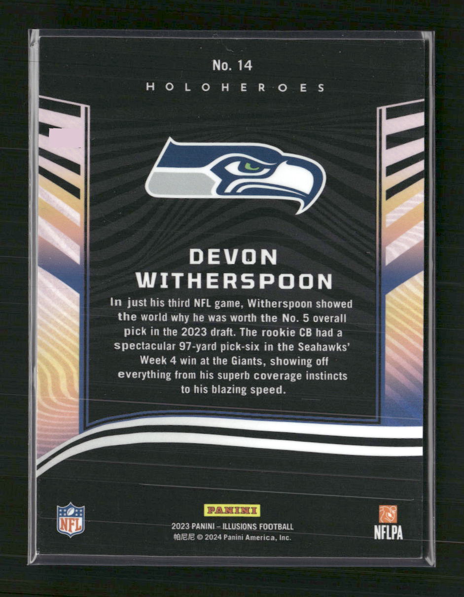 Devon Witherspoon 2023 Panini Illusions HoloHeroes Rookie #14