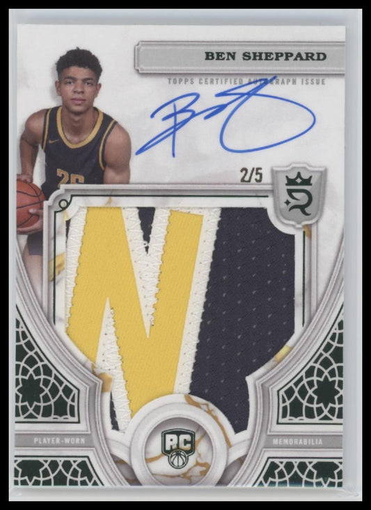 Ben Sheppard 2023/24 #114 Topps Royalty Patch & Auto Green #/5