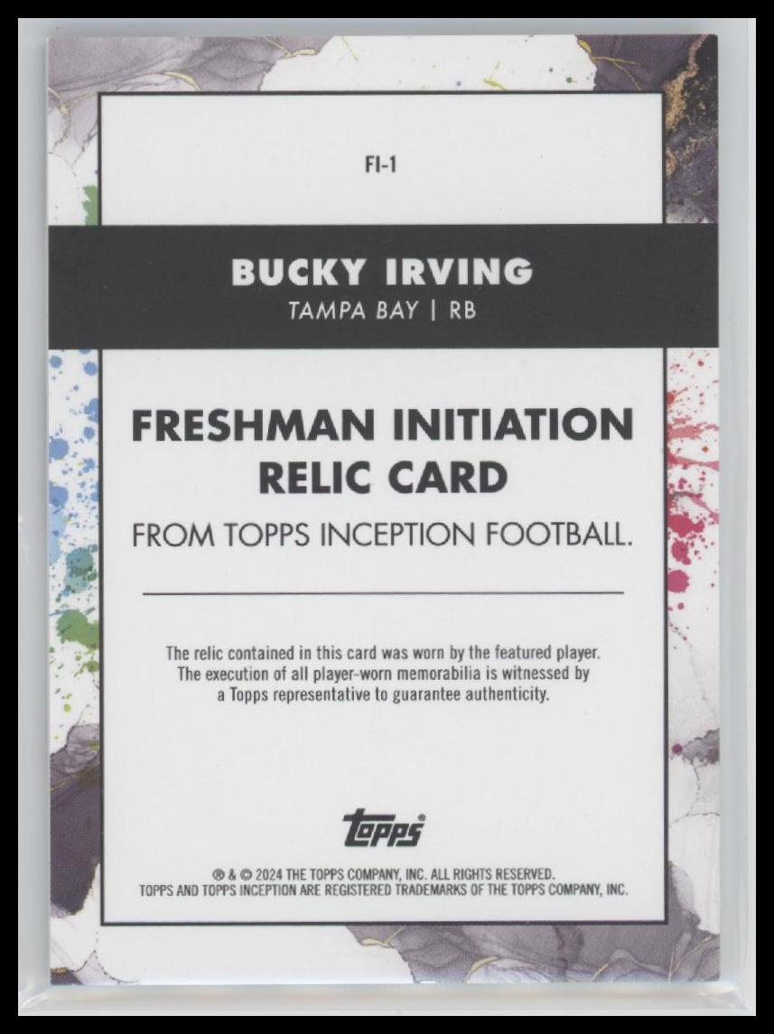 Bucky Irving 2024 #FI-1 Topps Inception Freshman Initiation Patch #/150 #FI-1