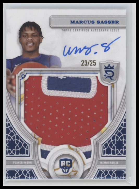 Marcus Sasser 2023/24 #111 Topps Royalty Patch & Auto Blue #/25