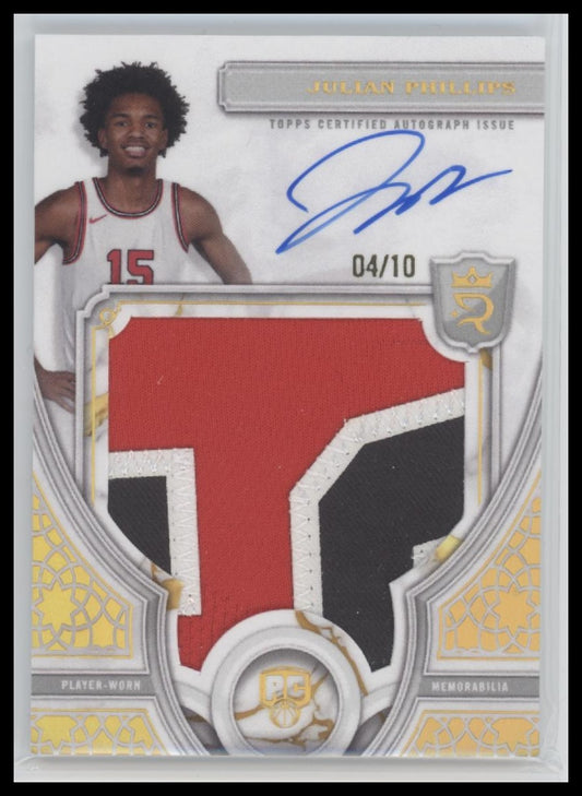 Julian Phillips 2023-24 #106 Topps Royalty Patch & Auto Gold #/10
