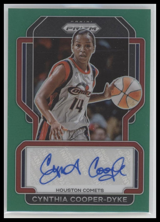 Cynthia Cooper-Dyke 2022 #SG-CCD Panini Prizm WNBA Green Auto