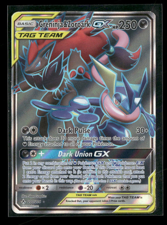 SM - Unbroken Bonds Greninja & Zoroark GX (200) (Full Art) #200/214