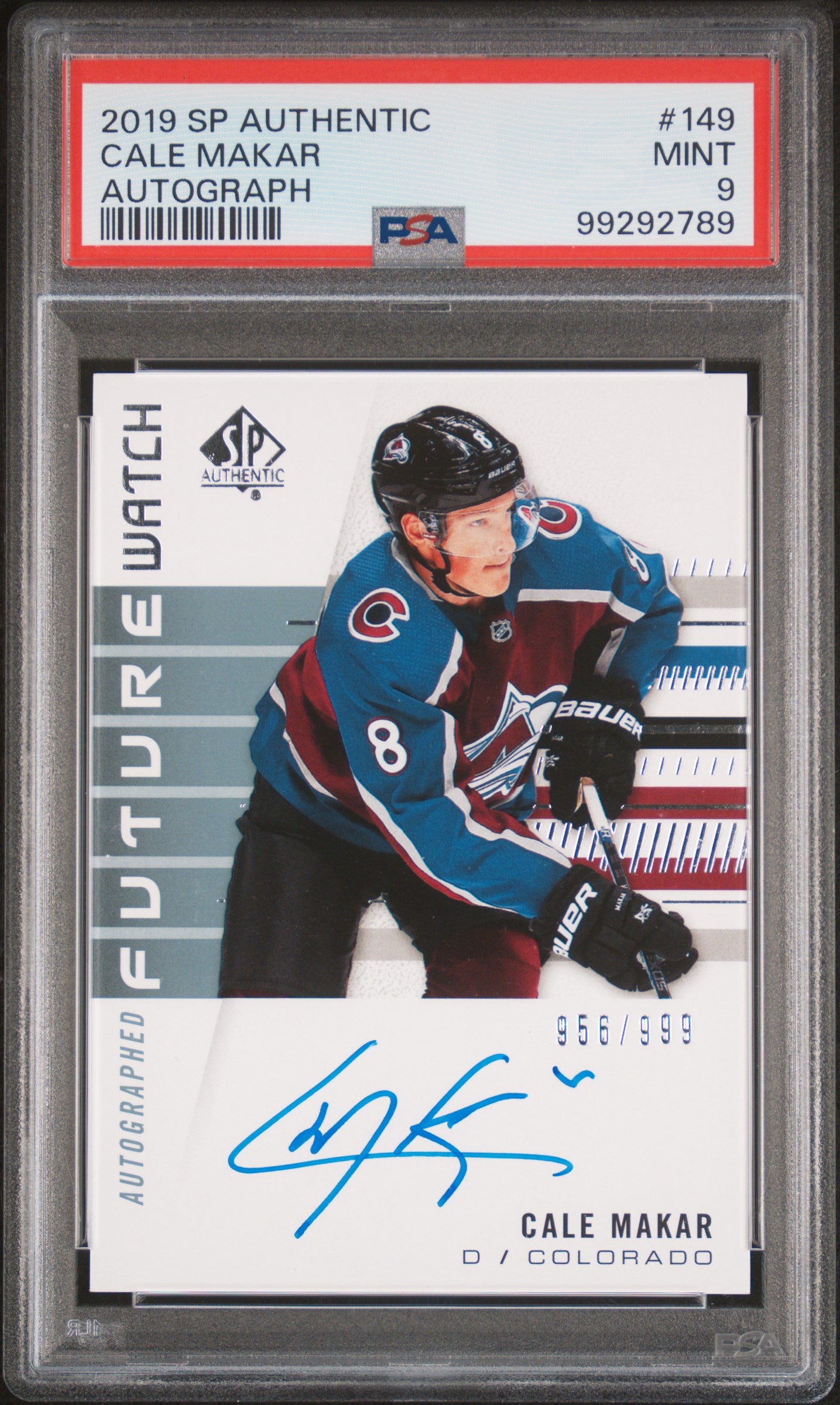 2019 Sp Authentic Autograph Cale Makar 9 PSA #149