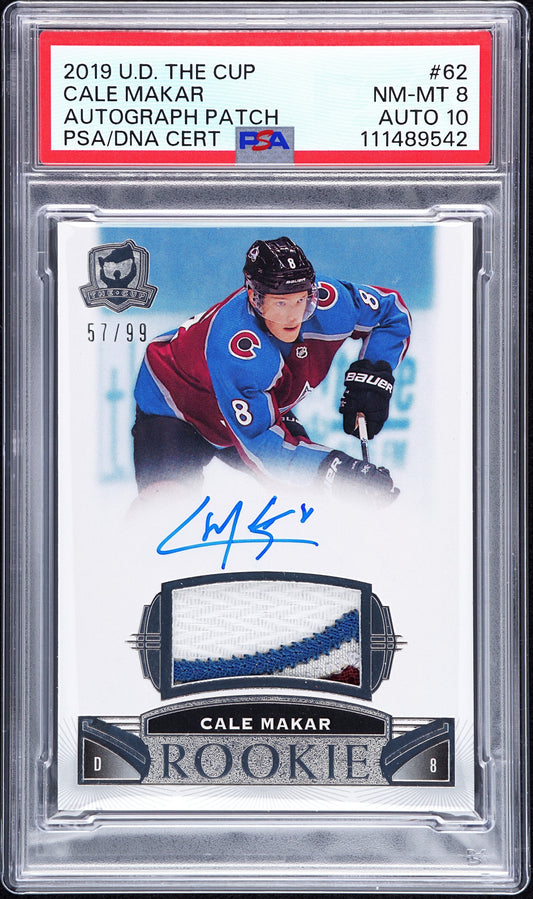 2019 Upper Deck The Cup Autograph Patch Cale Makar 8 Auto PSA #62