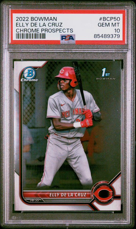 2022 Bowman Chrome Prospects Chrome Prospects Elly De La Cruz 10 PSA #BCP50