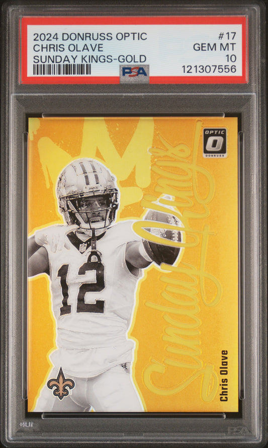 2024 Panini Donruss Optic Sunday Kings Sunday Kings-Gold Chris Olave 10 PSA #17