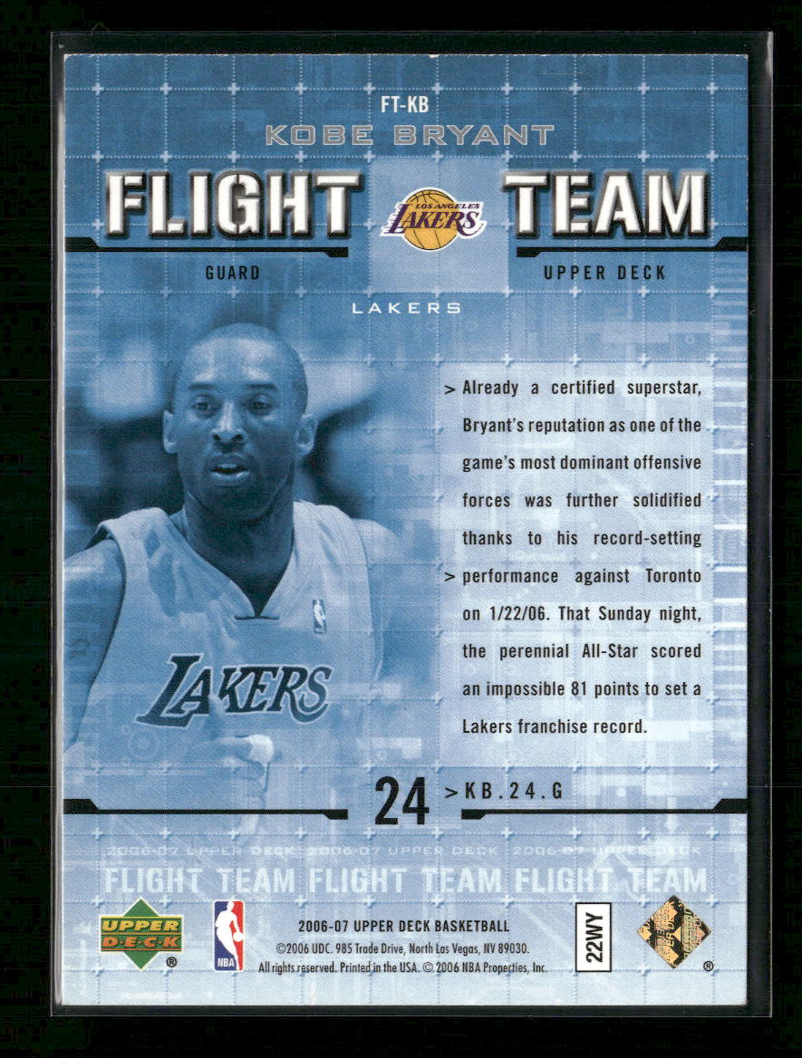 2006-07 Upper Deck Flight Team Hot Pack Kobe Bryant #FT-KB