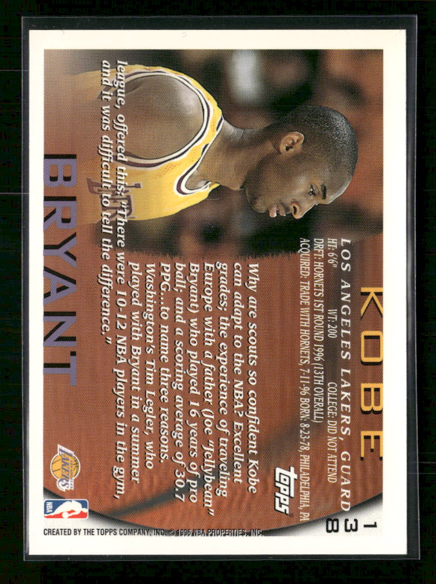 Kobe Bryant 1996 Topps #138