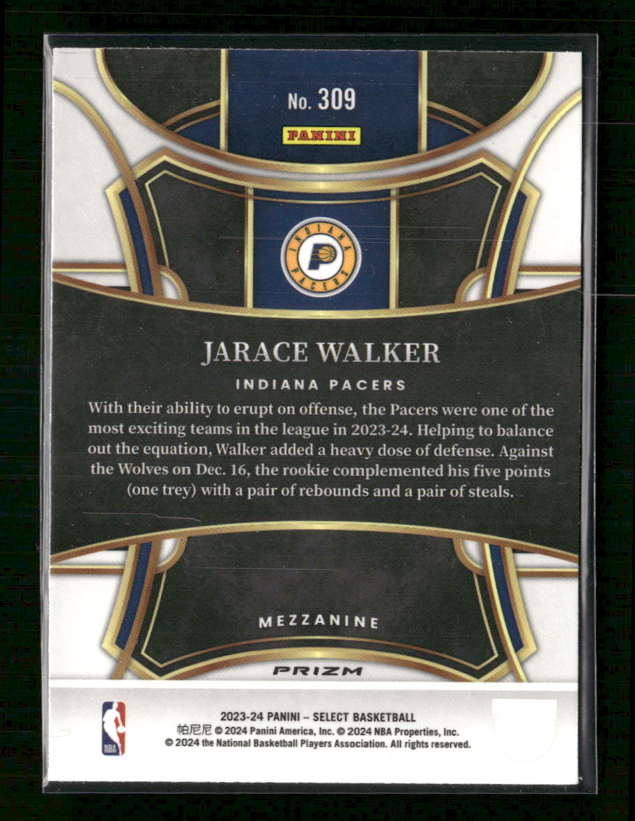 2023-24 Panini Select Zebra Prizms Jarace Walker Rookie #309