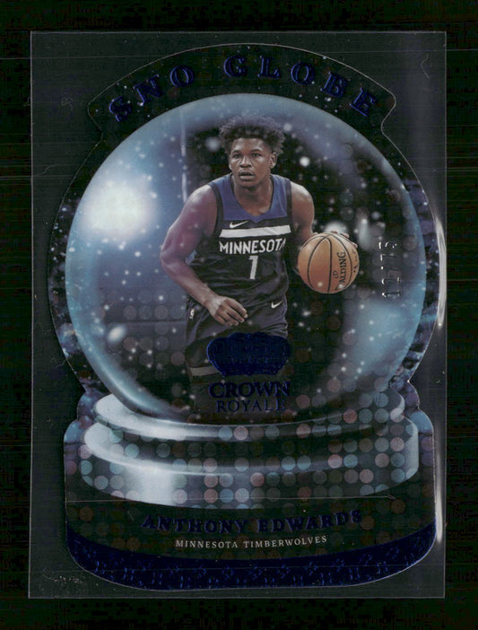Anthony Edwards  2021-22 Panini Crown Royale Snow Globe Blue #/75 #18