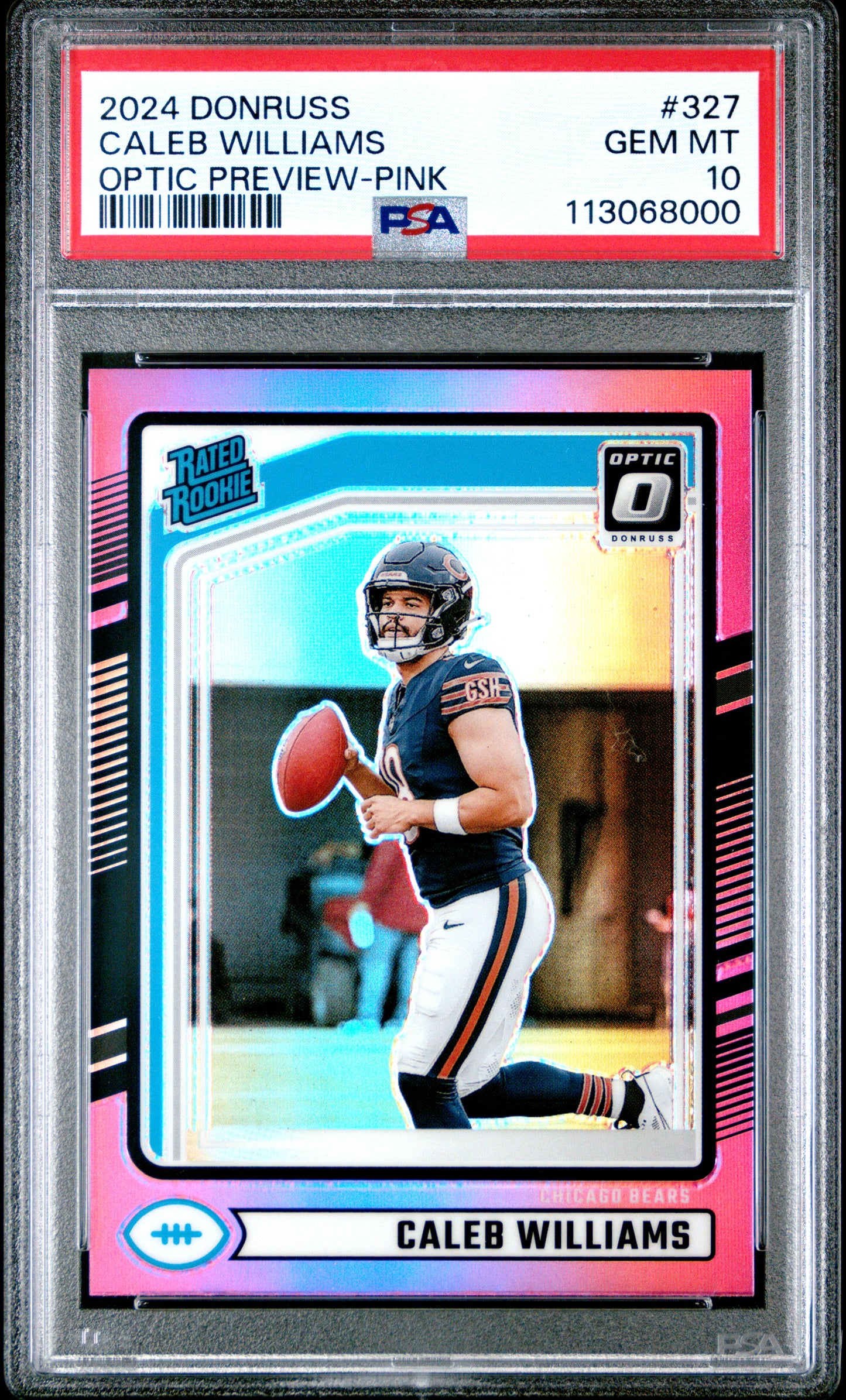 2024 Panini Donruss Optic Preview-Pink Caleb Williams 10 PSA #327
