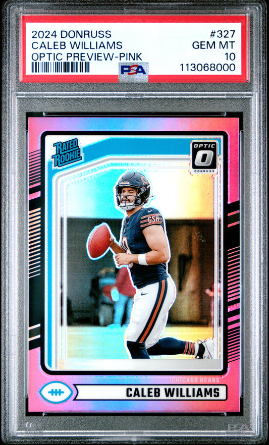 2024 Panini Donruss Optic Preview-Pink Caleb Williams 10 PSA #327