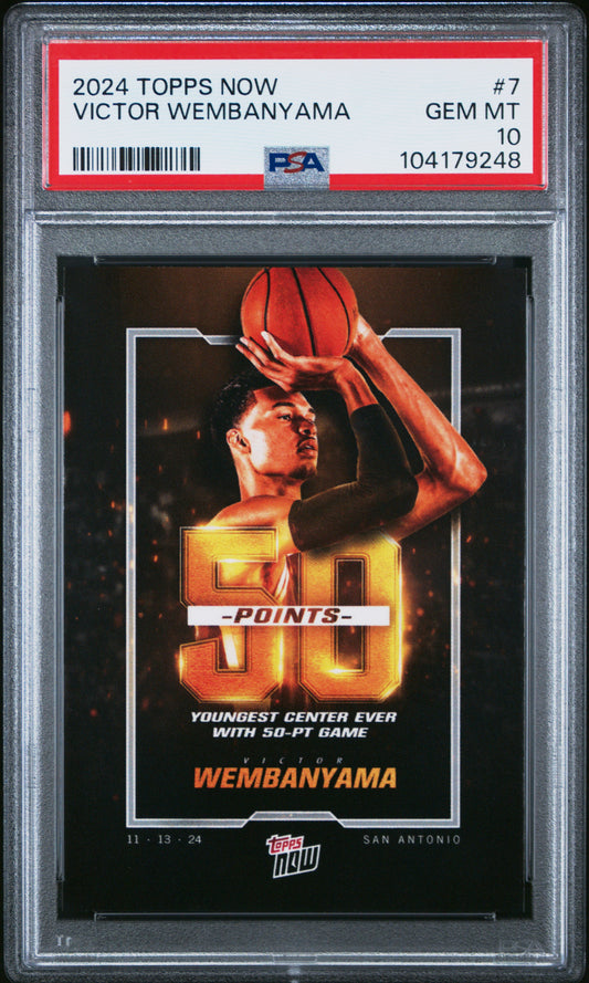 2024 Topps Now Victor Wembanyama 10 PSA #7