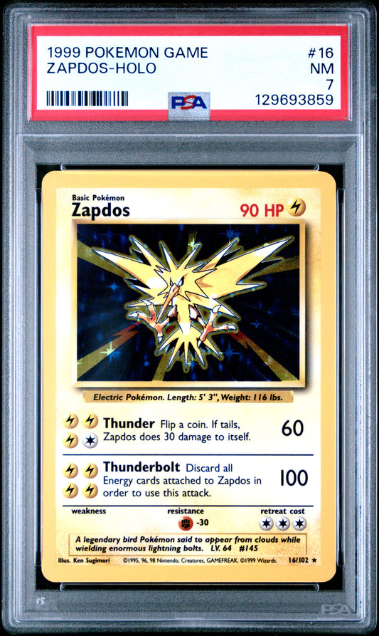1999 Pokemon Game Zapdos-Holo 7 PSA #16