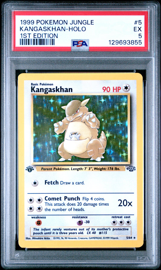 1999 Pokemon Jungle 1st Edition Kangaskhan-Holo 5 PSA #5