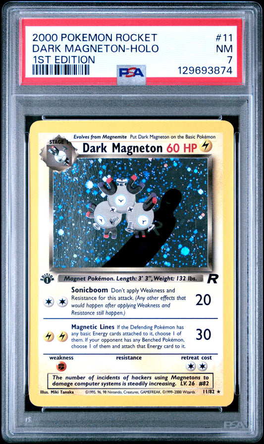 2000 Pokemon Rocket 1st Edition Dark Magneton-Holo 7 PSA #11