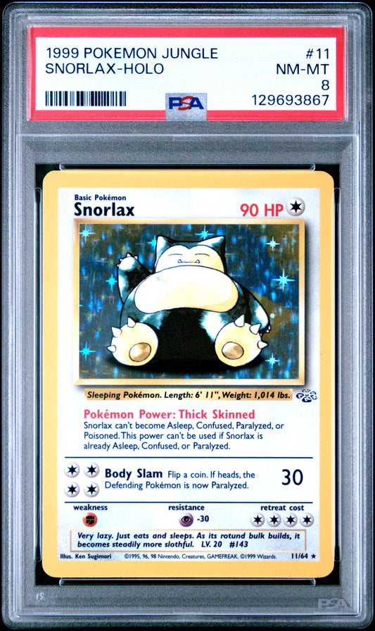 1999 Pokemon Jungle Snorlax-Holo 8 PSA #11