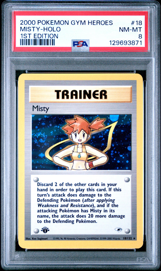 2000 Pokemon Gym Heroes 1st Edition Misty-Holo 8 PSA #18