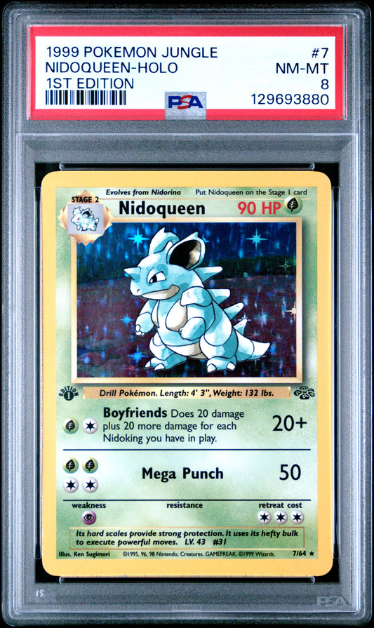 1999 Pokemon Jungle 1st Edition Nidoqueen-Holo 8 PSA #7