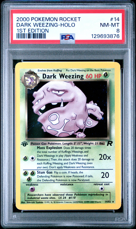 2000 Pokemon Rocket 1st Edition Dark Weezing-Holo 8 PSA #14