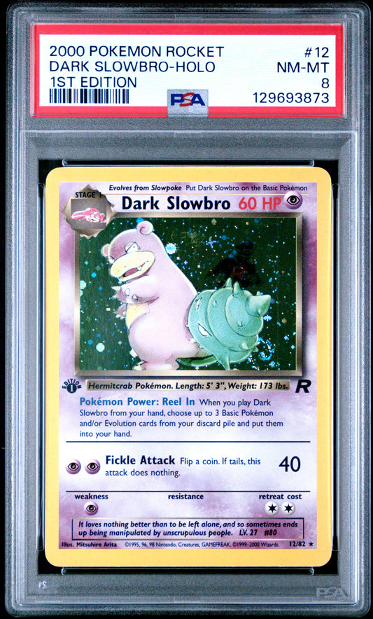 2000 Pokemon Rocket 1st Edition Dark Slowbro-Holo 8 PSA #12