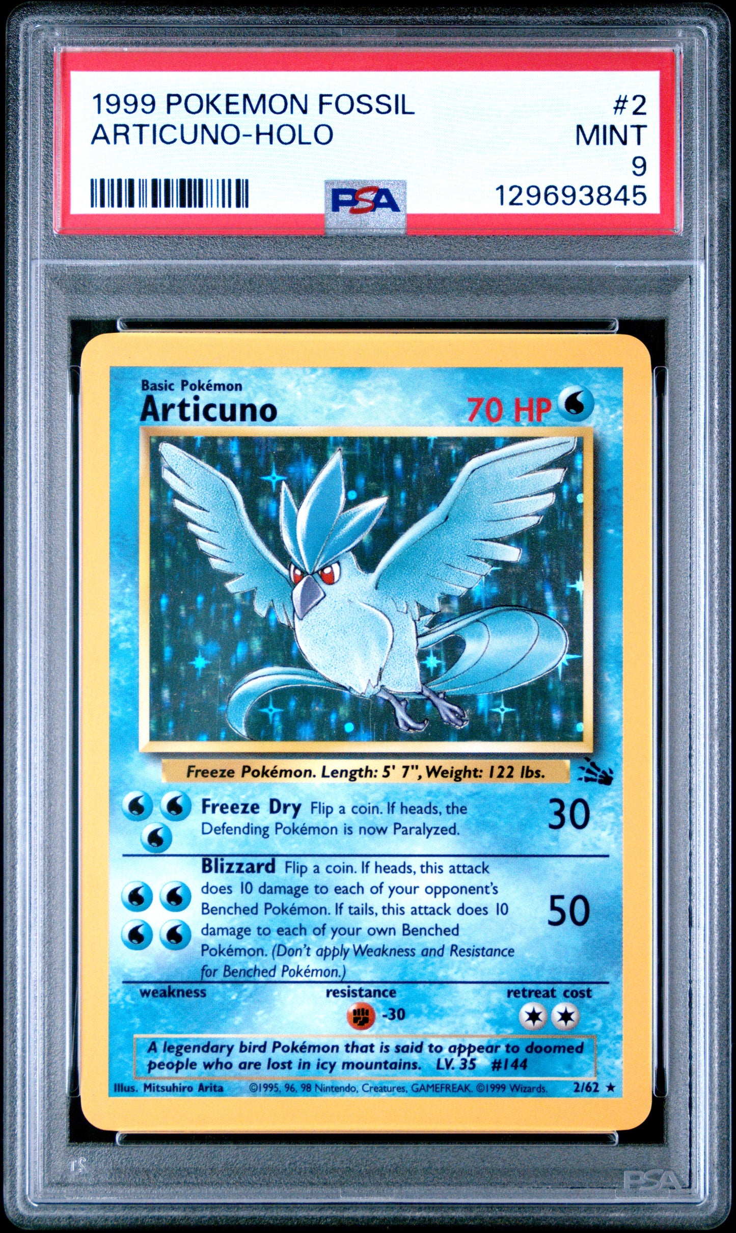1999 Pokemon Fossil Articuno-Holo 9 PSA #2