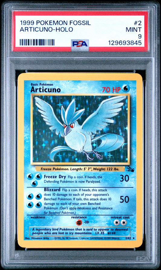 1999 Pokemon Fossil Articuno-Holo 9 PSA #2