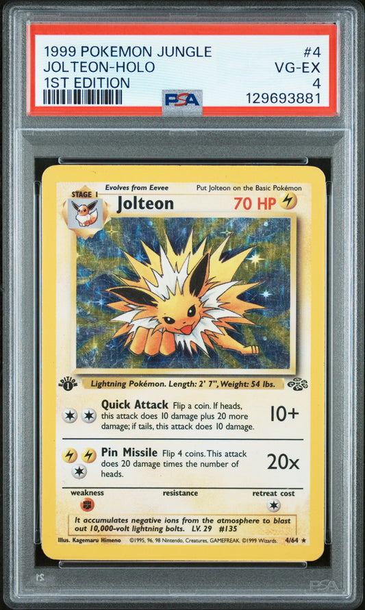 1999 Pokemon Jungle 1st Edition Jolteon-Holo 4 PSA #4