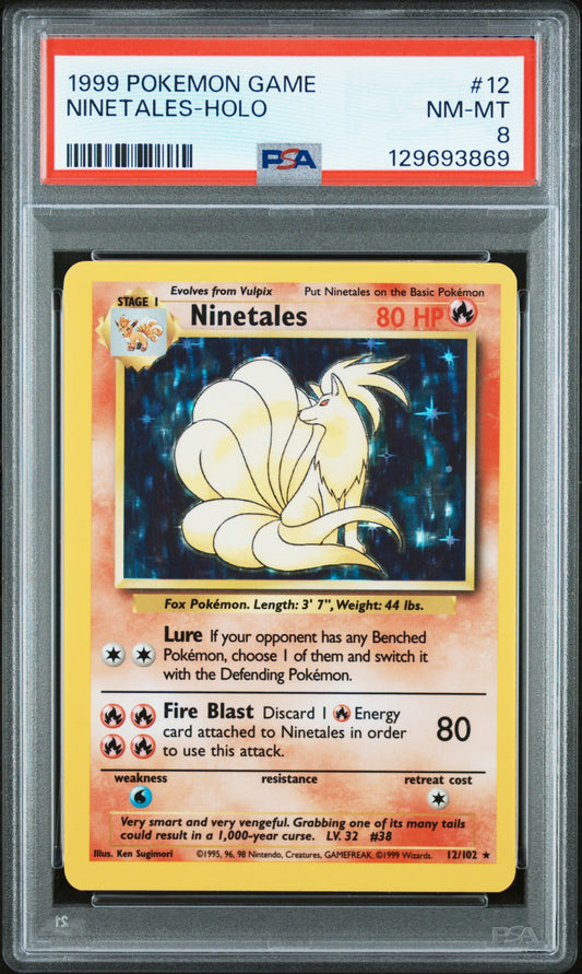 1999 Pokemon Game Ninetales-Holo 8 PSA #12