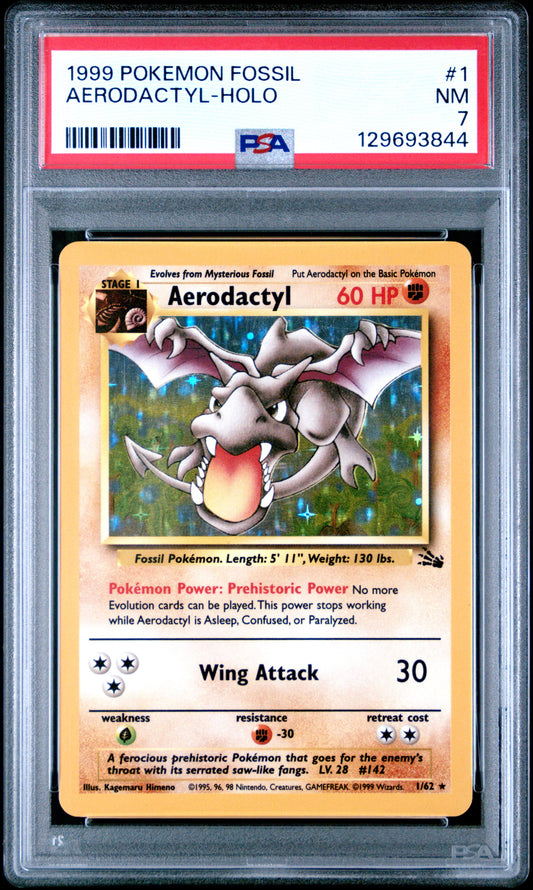 1999 Pokemon Fossil Aerodactyl-Holo 7 PSA #1