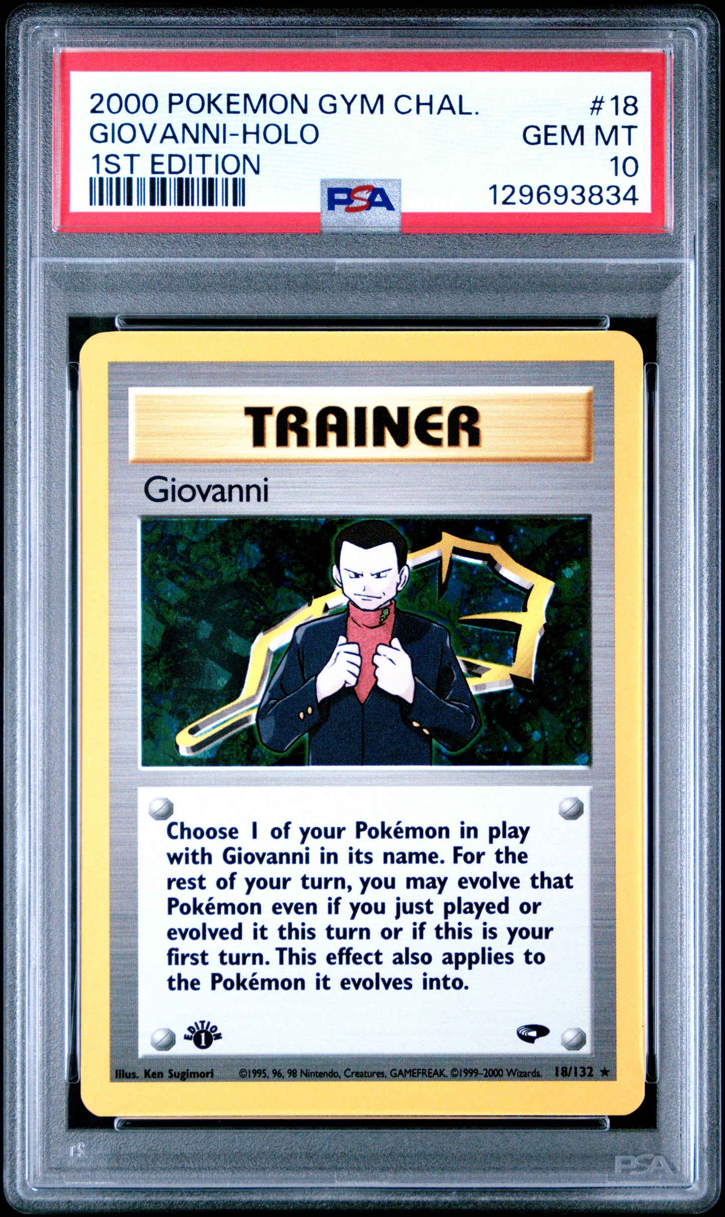 2000 Pokemon Gym Challenge 1st Edition Giovanni-Holo 10 PSA #18